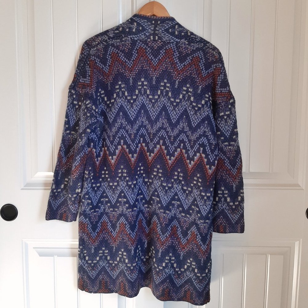 Lucky Brand Wool Blend Long Open Front Cardigan SZ S - Picture 5 of 8